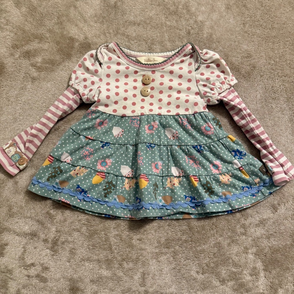 Matilda Jane Behind the Curtain Tunic Top Once Upon A Time Mixed Print 3-6M